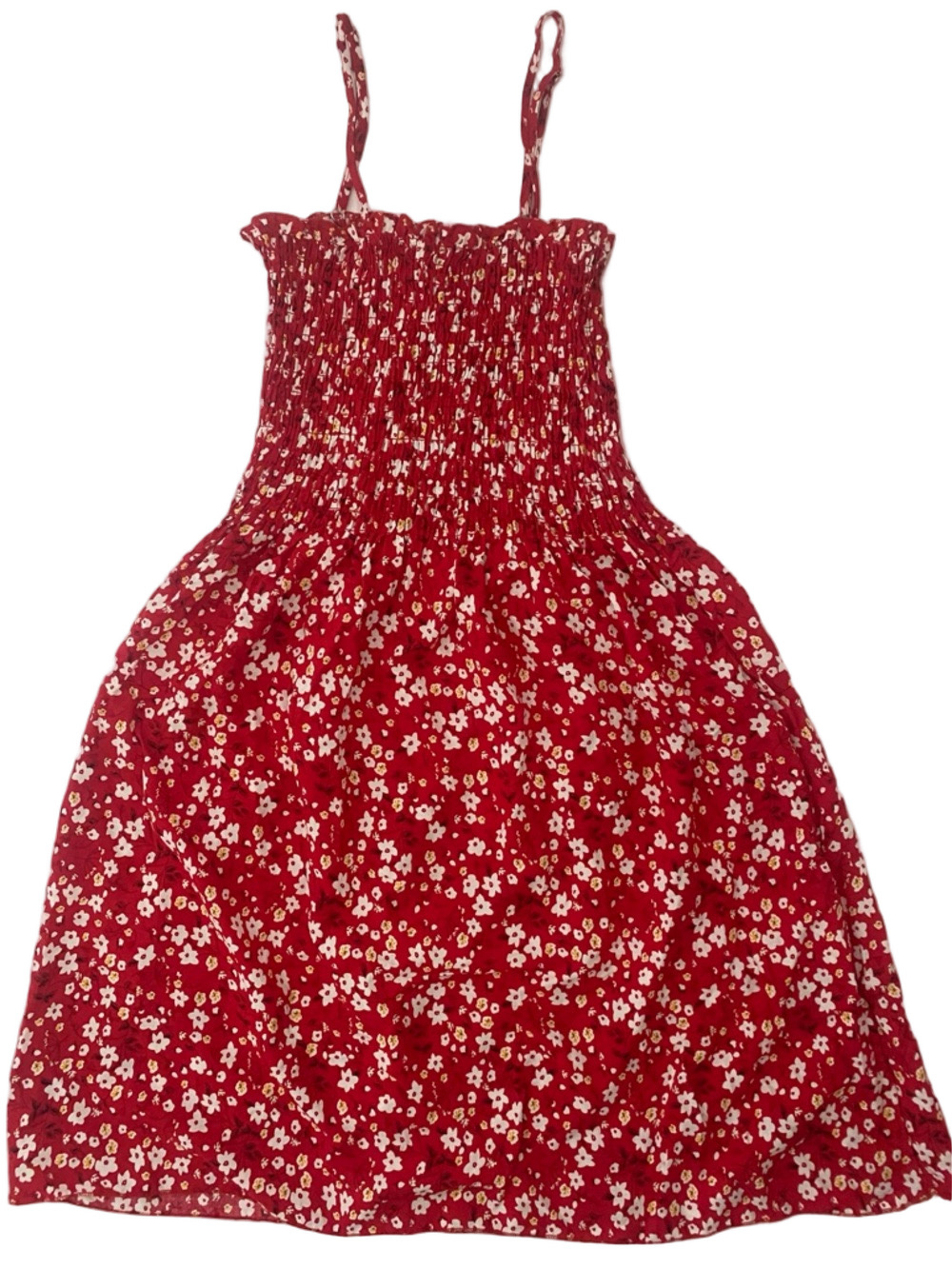 Muse Red Floral Smocked Mini Dress